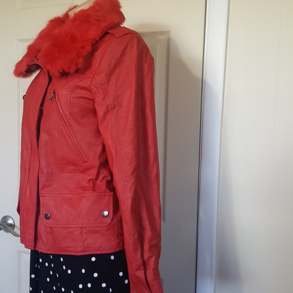 Red pleather jacket - Picture 2 of 8